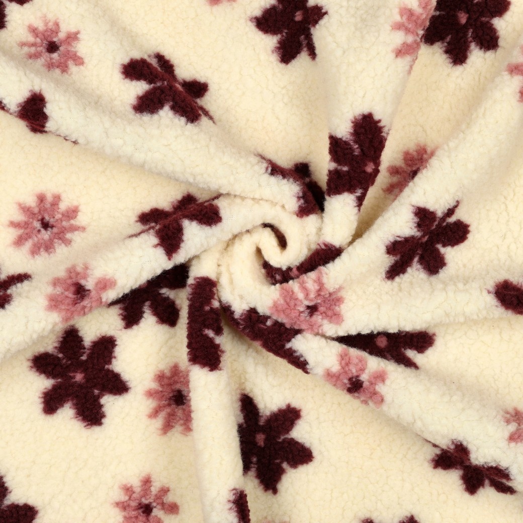 Teddy Stof Bloemen Creme