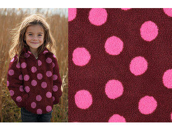 Teddy Stof Stippen Bordeaux Rood