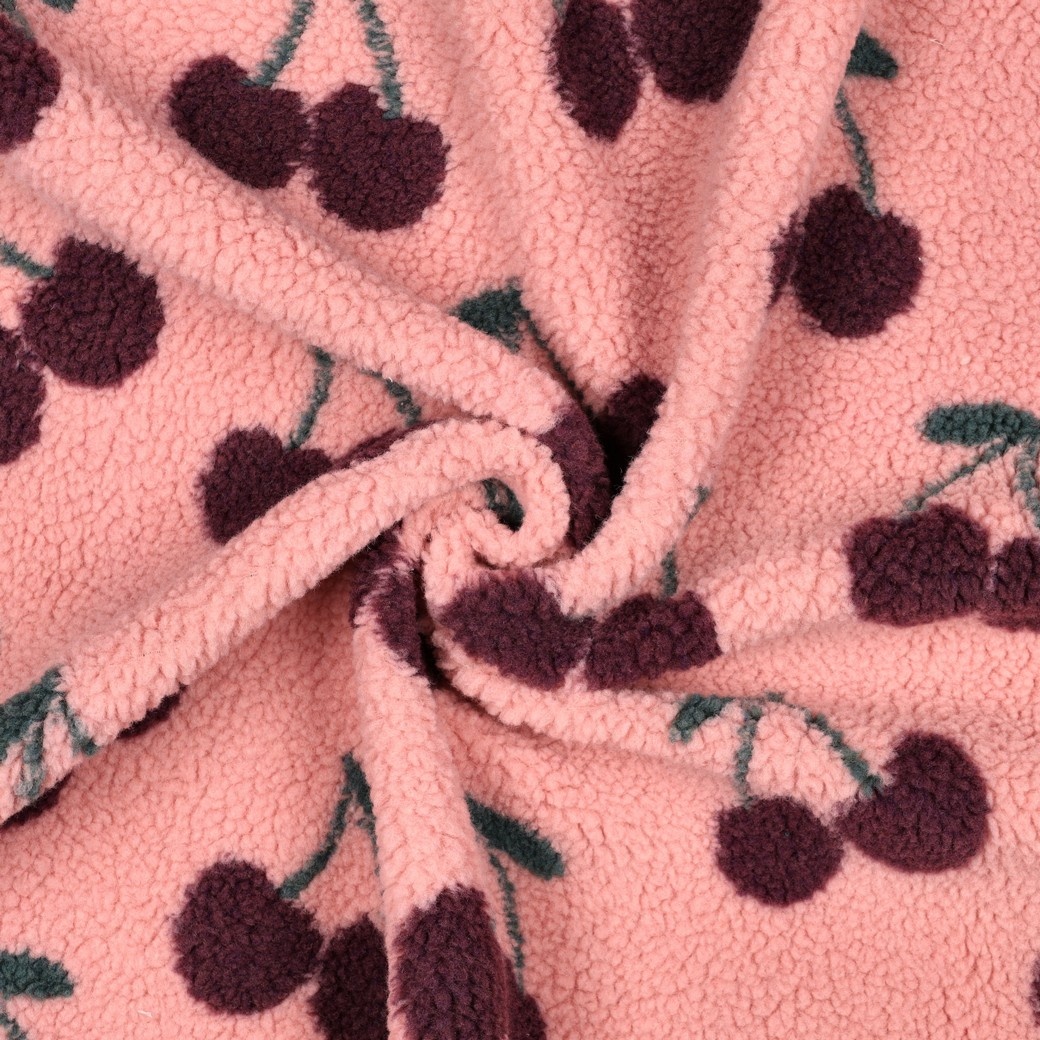 Teddy Stof Kersen Poeder Roze
