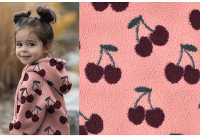 Teddy Fabric Cherry Powder Pink