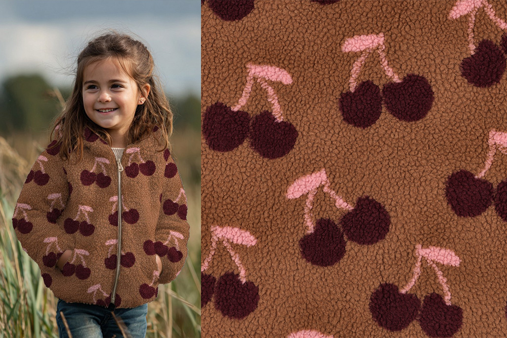 Teddy Fabric Cherry Brown