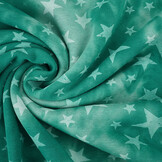 Sweatstoff Tie Dye Sterne Meergrün
