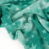 Sweatstoff Tie Dye Sterne Meergrün