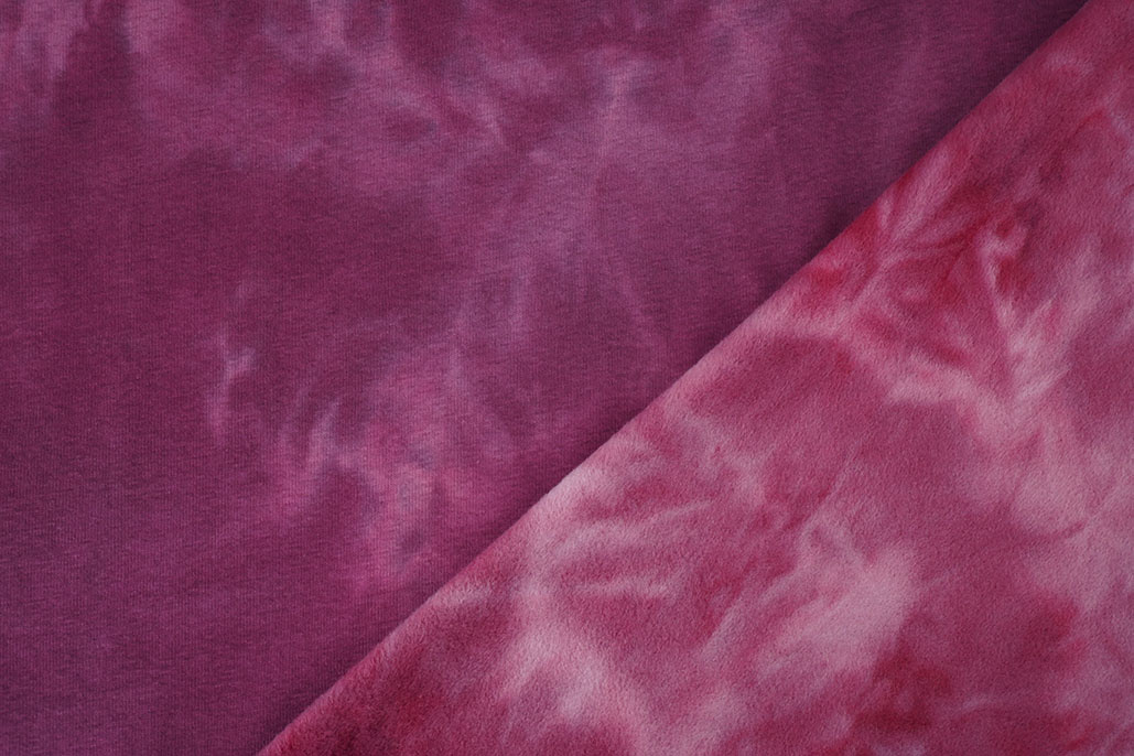 Sweatstoff Tie Dye Dunkel Altrosa