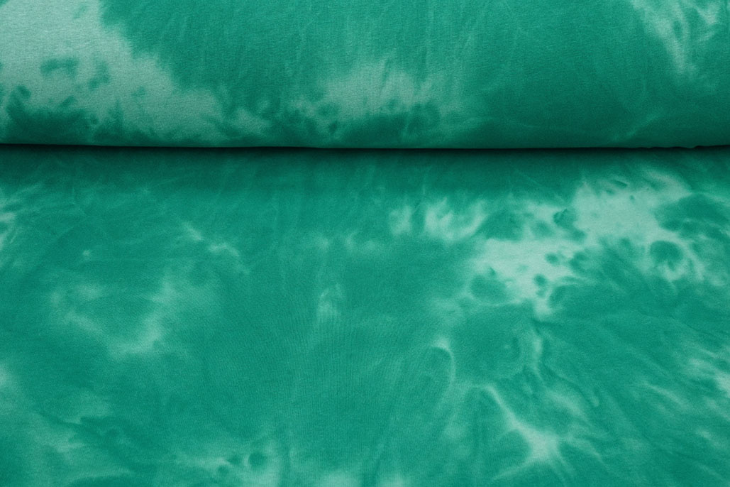 Sweatstoff Tie Dye Meergrün