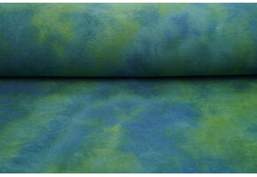 Sweatstoff Tie Dye Grün Jeans