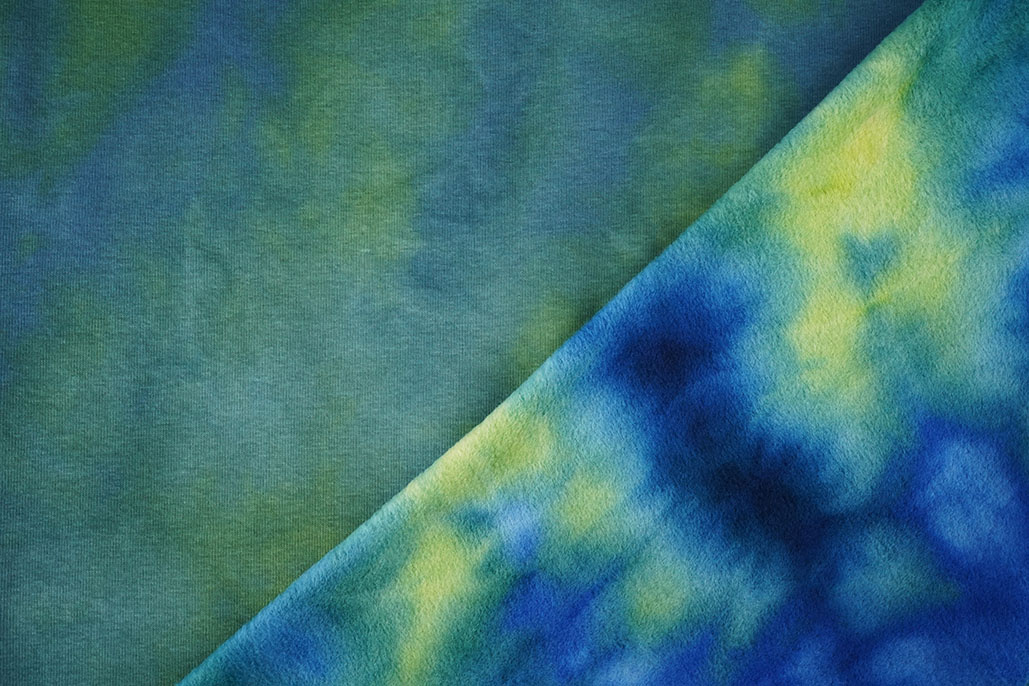 Sweatstoff Tie Dye Grün Jeans