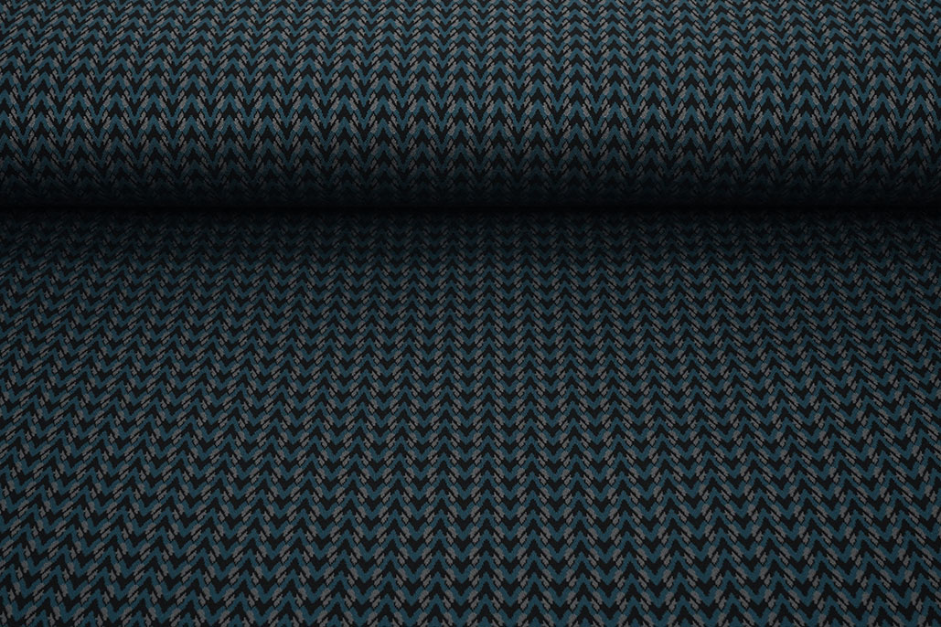 Viskose Jacquard Zigana 3-Tone Petrol