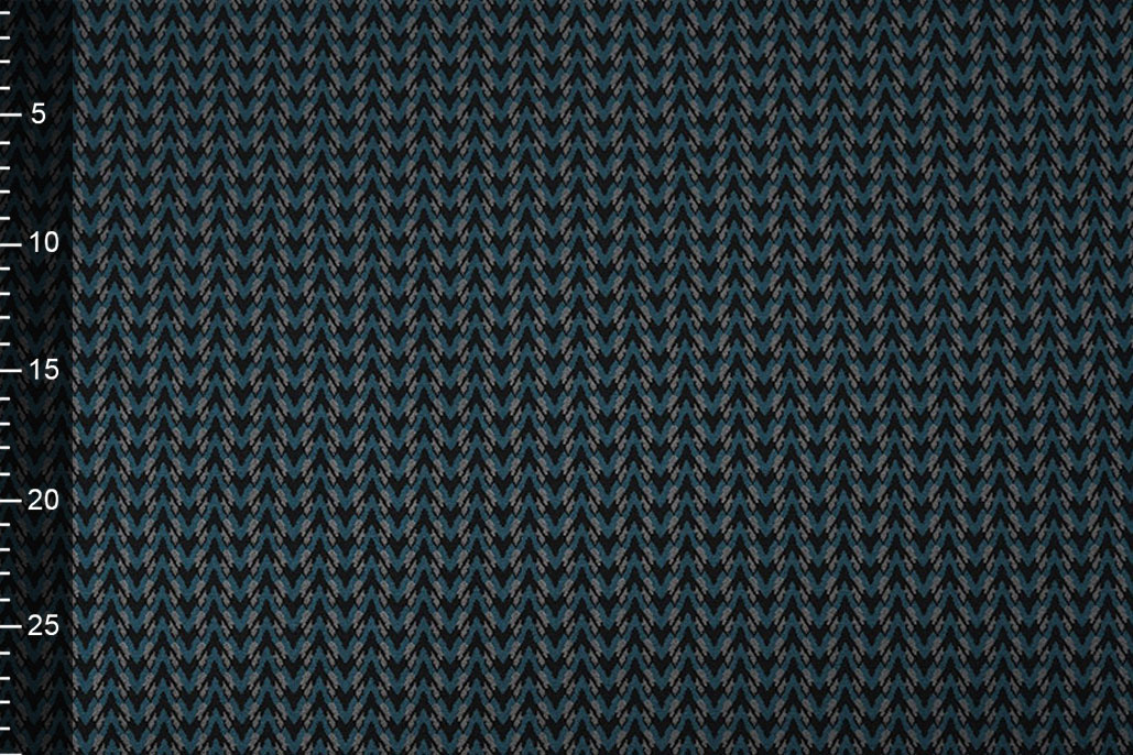 Viscose Jacquard Zigana 3-Tone Petrol