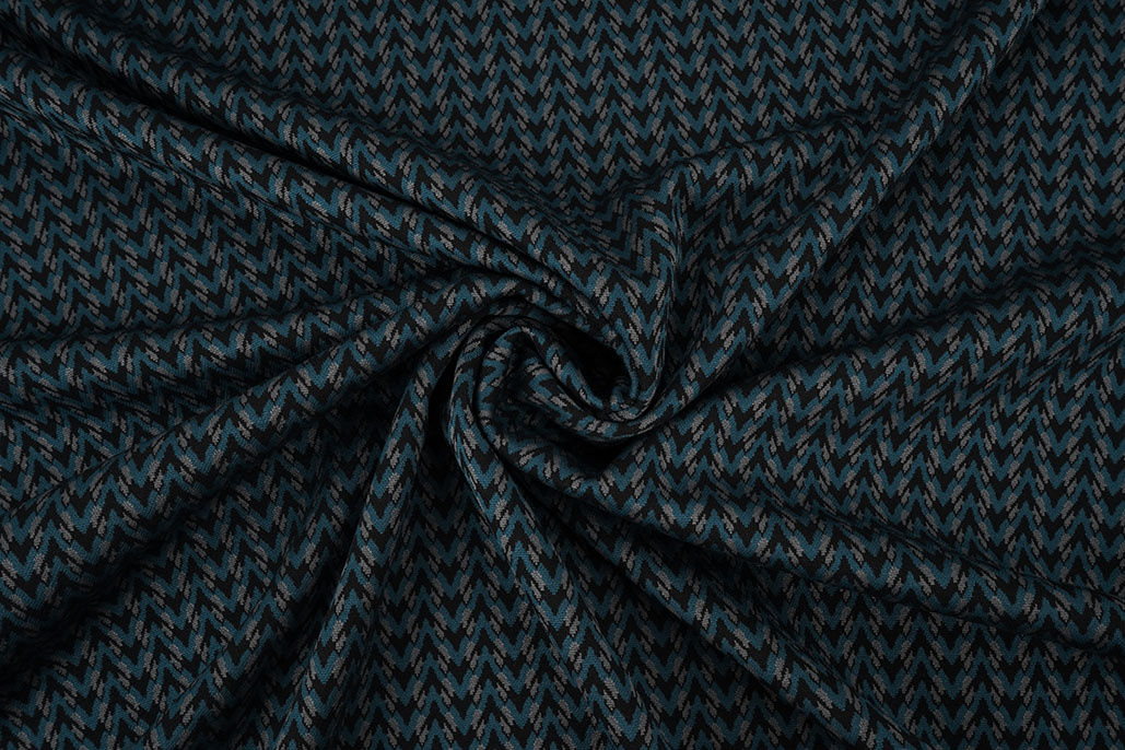 Viskose Jacquard Zigana 3-Tone Petrol