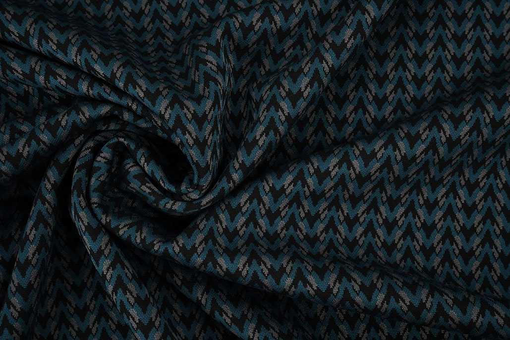 Viscose Jacquard Zigana 3-Tone Petrol
