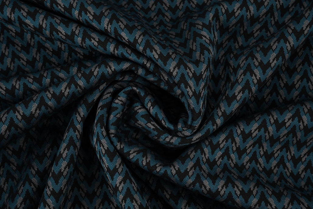 Viscose Jacquard Zigana 3-Tone Petrol