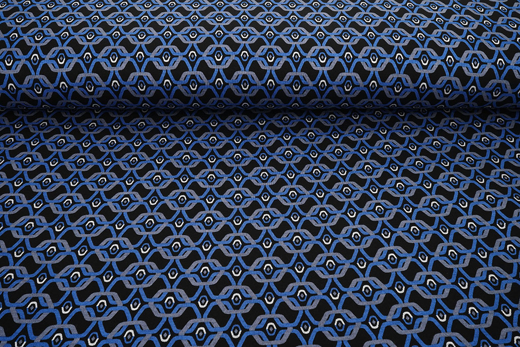 Viskose Punta Di Roma Retro Chain Blau