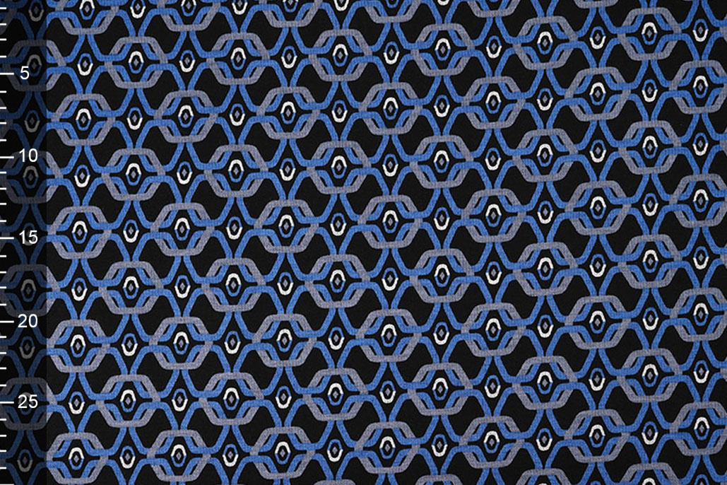 Viscose Punta Di Roma Retro Chain Blauw