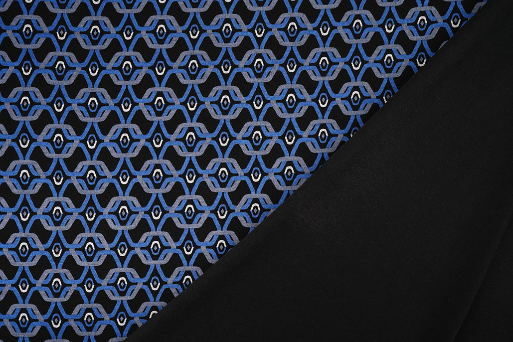 Viskose Punta Di Roma Retro Chain Blau