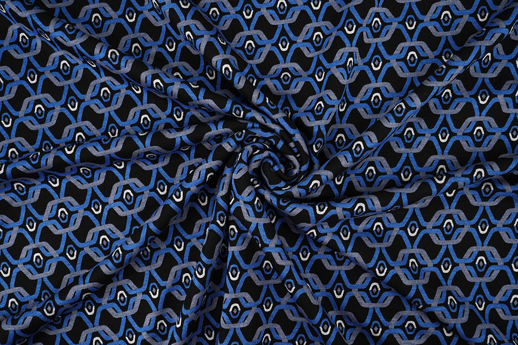Viskose Punta Di Roma Retro Chain Blau