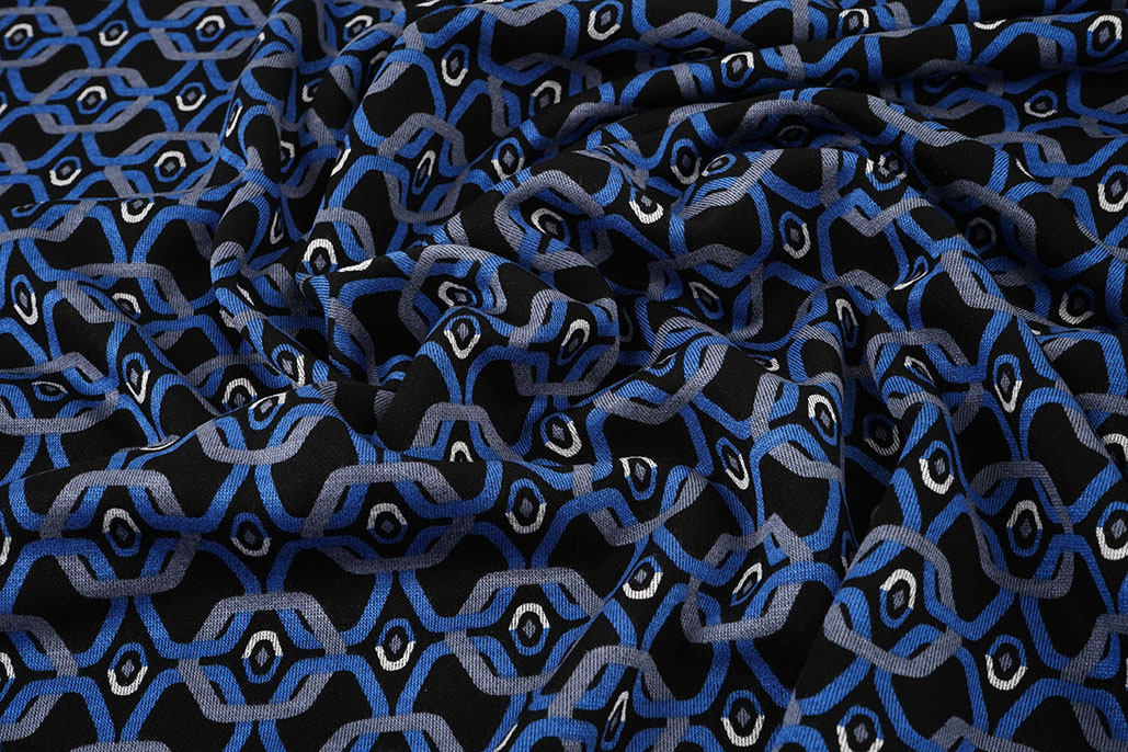 Viskose Punta Di Roma Retro Chain Blau