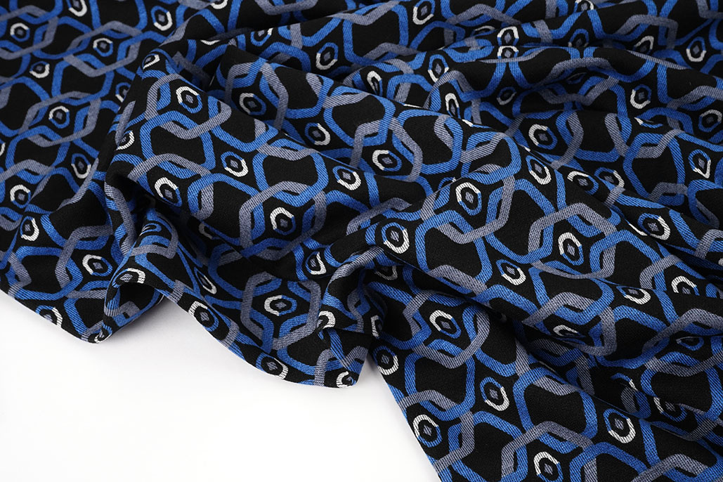 Viskose Punta Di Roma Retro Chain Blau