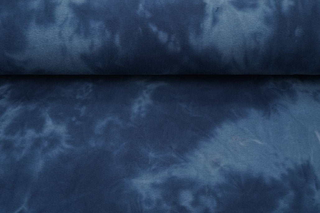 Sweatstoff Tie Dye Marineblau