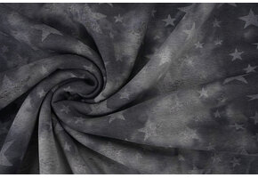 Sweatstoff Tie Dye Sterne Grau
