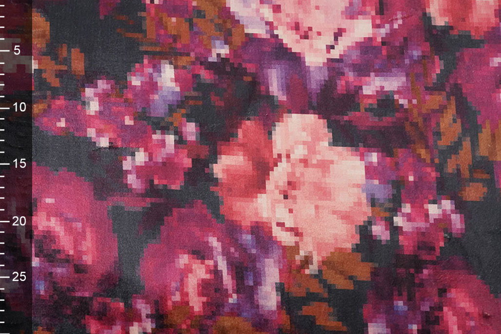 Velours de Polar 2-Side Pixel Flowers