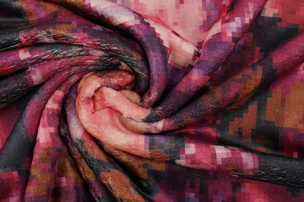 Velours de Polar 2-Side Pixel Flowers