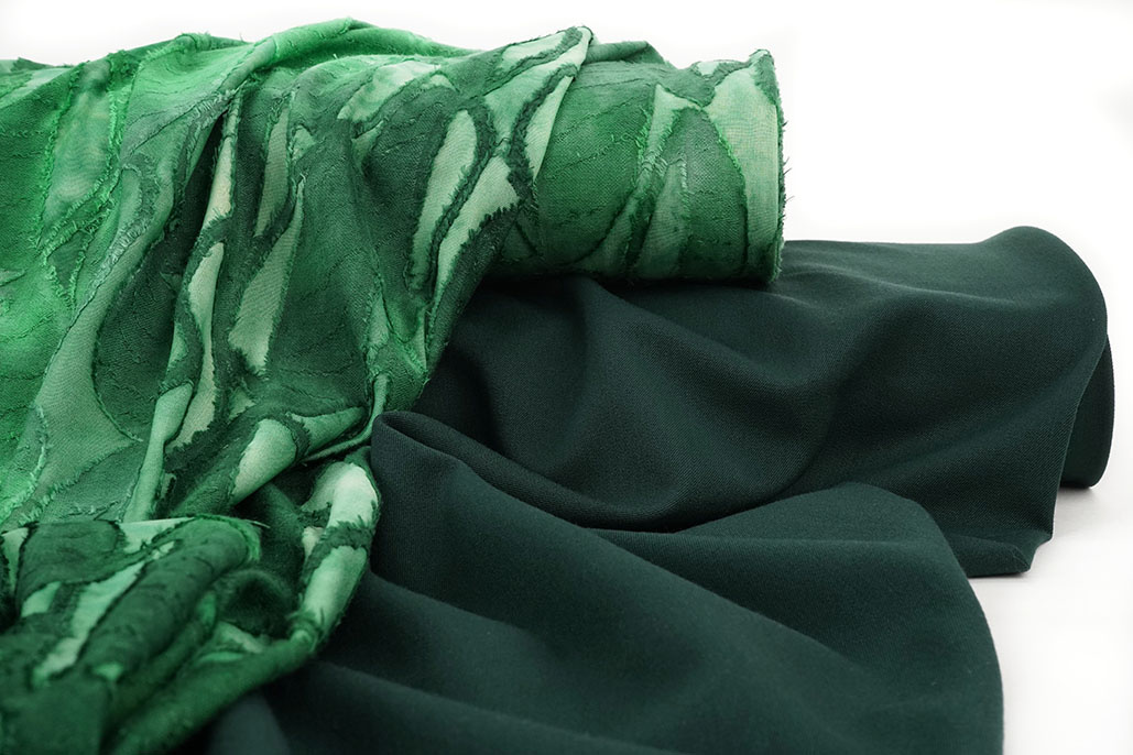 Tricot Viscose Tie Dye Jungle Grasgroen