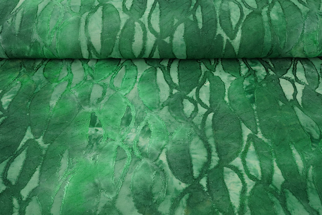 Tricot Viscose Tie Dye Jungle Grasgroen