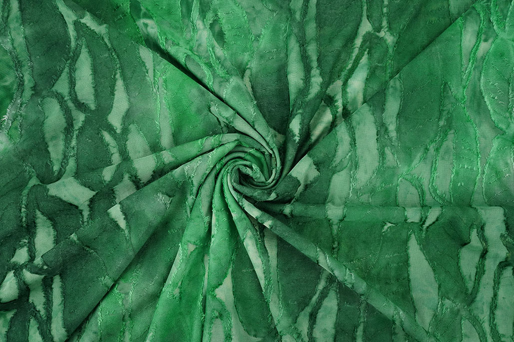 Tricot Viscose Tie Dye Jungle Grasgroen