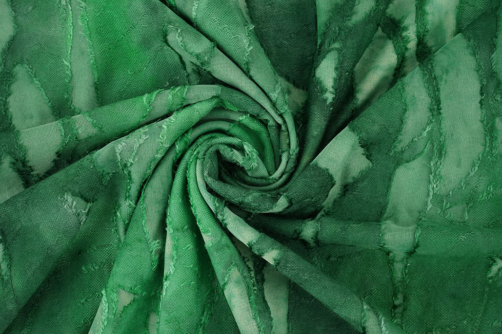 Tricot Viscose Tie Dye Jungle Grasgroen