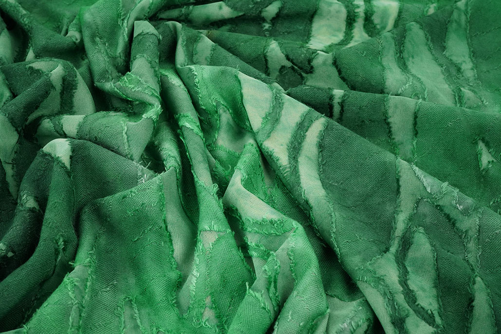 Tricot Viscose Tie Dye Jungle Grasgroen