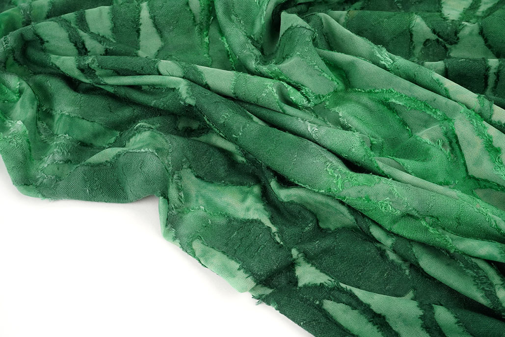Tricot Viscose Tie Dye Jungle Grasgroen