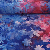 Tricot Viscose Tie Dye Waterflower Kobaltblauw