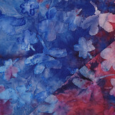 Tricot Viscose Tie Dye Waterflower Kobaltblauw
