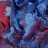 Tricot Viscose Tie Dye Waterflower Kobaltblauw