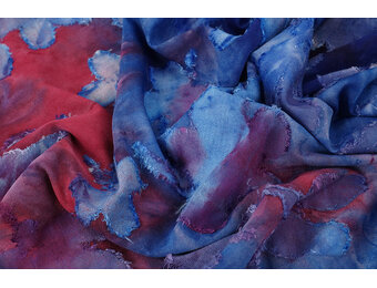 Viscose Jersey Tie Dye Wasserblume Kobaltblau