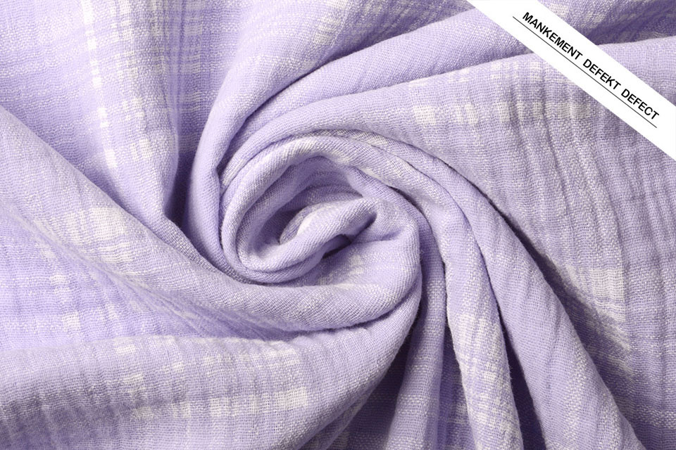 Double Gauze Fabric Check Lilac