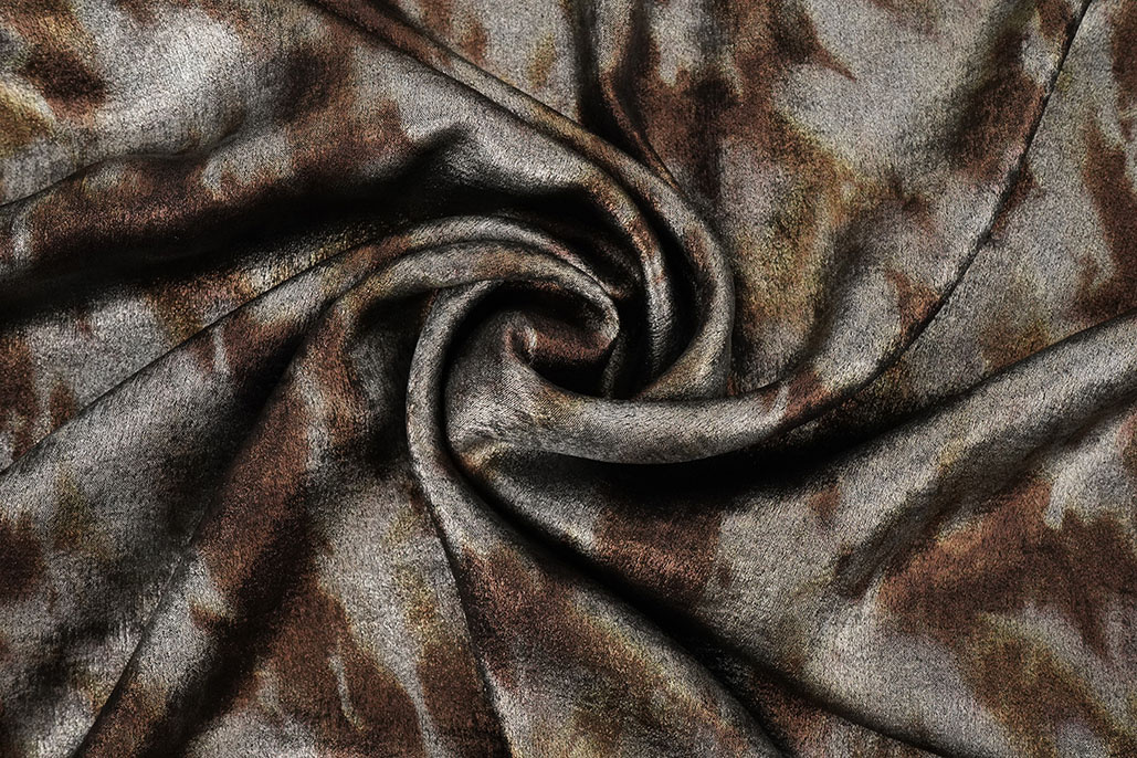 Shiny Silk Poly Braun Grau
