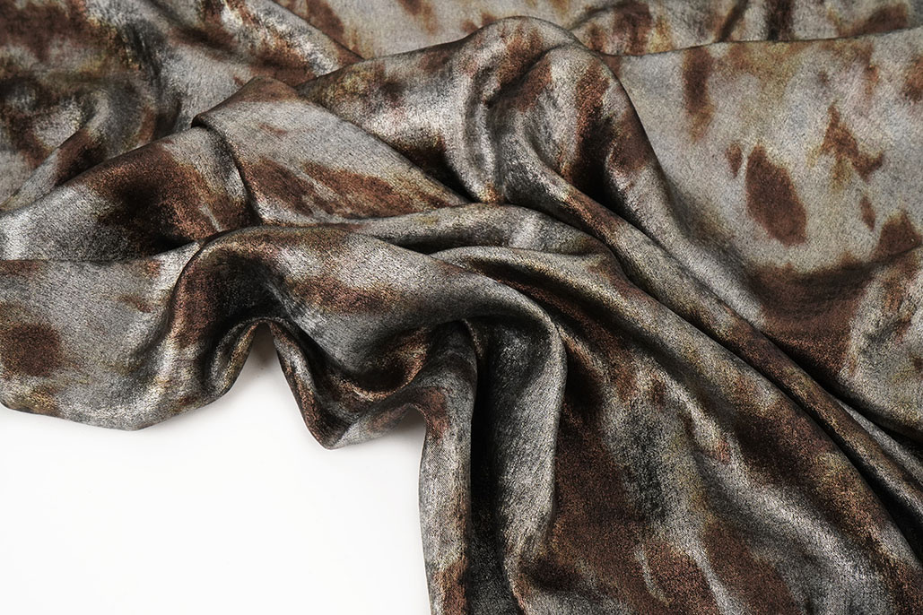 Shiny Silk Poly Braun Grau