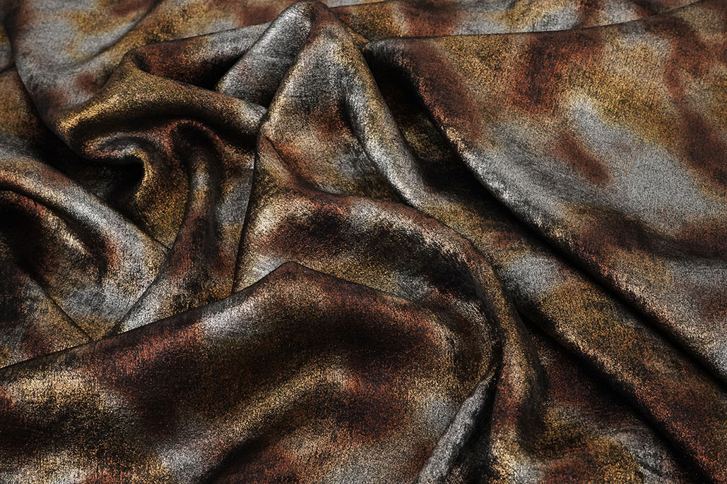 Shiny Silk Poly Gold Grau