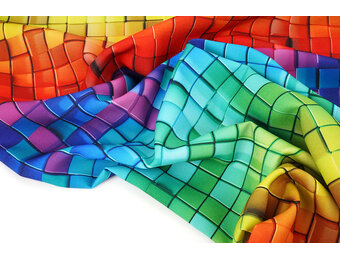 Bi-Stretch Bedrukt Kleuren Mozaïek