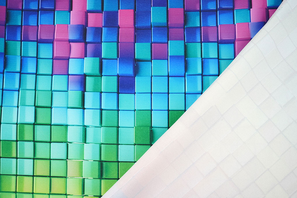 Bi-Stretch Bedrukt Kleuren Mozaïek