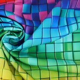 Bi-Stretch Bedrukt Kleuren Mozaïek