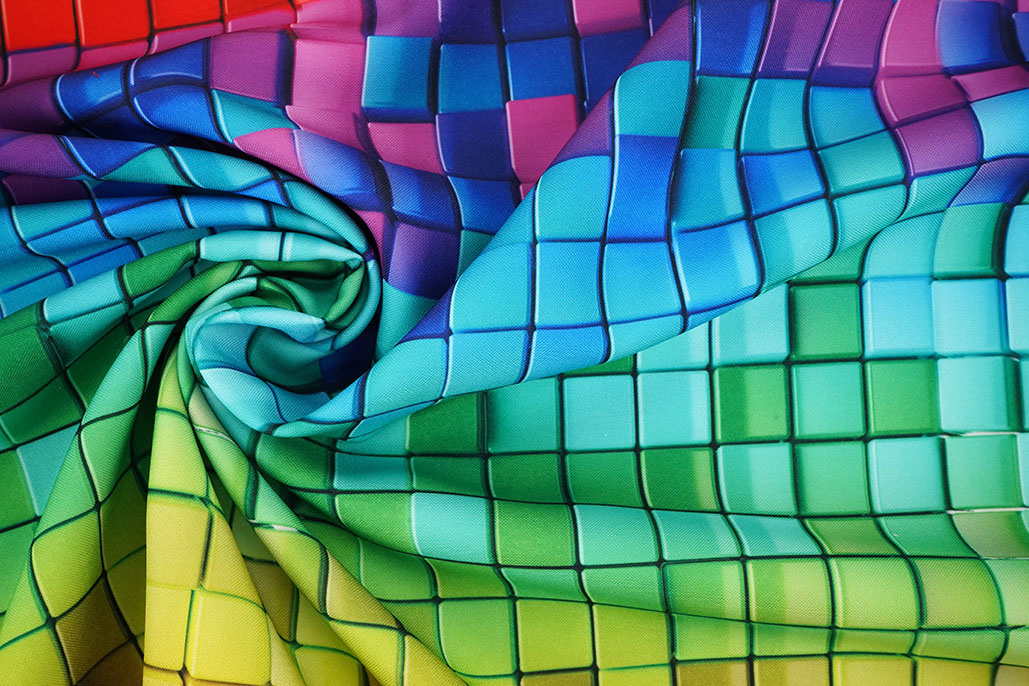 Bi-Stretch Printed Color Mosaic