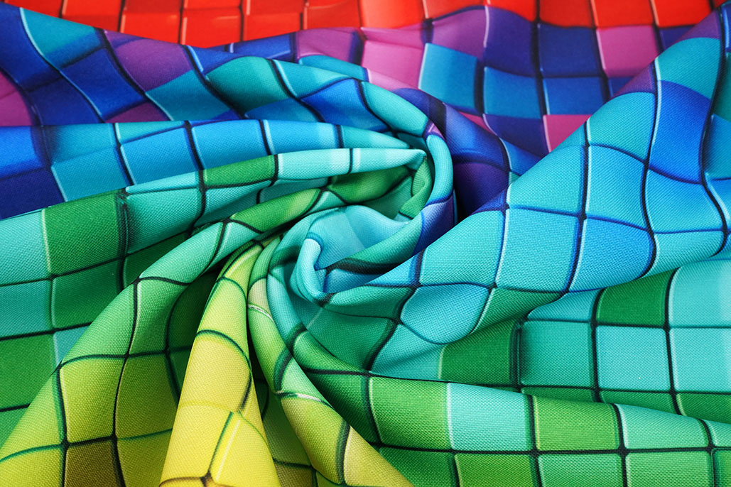 Bi-Stretch Bedrukt Kleuren Mozaïek