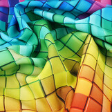 Bi-Stretch Bedrukt Kleuren Mozaïek