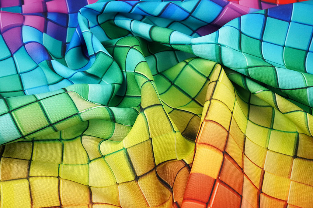 Bi-Stretch Bedrukt Kleuren Mozaïek