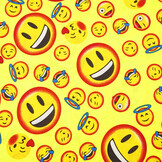 Bi-Stretch Bedrukt Smileys