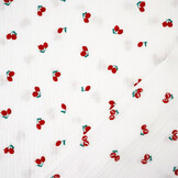 Double Gauze Embroidery Cherries