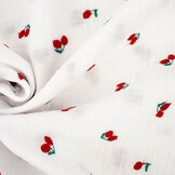 Double Gauze Embroidery Cherries